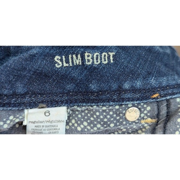 American Eagle Jeans Women's size 6 reg Hipster Blue Denim Distressed Y2K (639m) - Picture 4 of 6